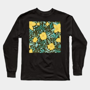 California Sun Cup Botanical Pattern Long Sleeve T-Shirt